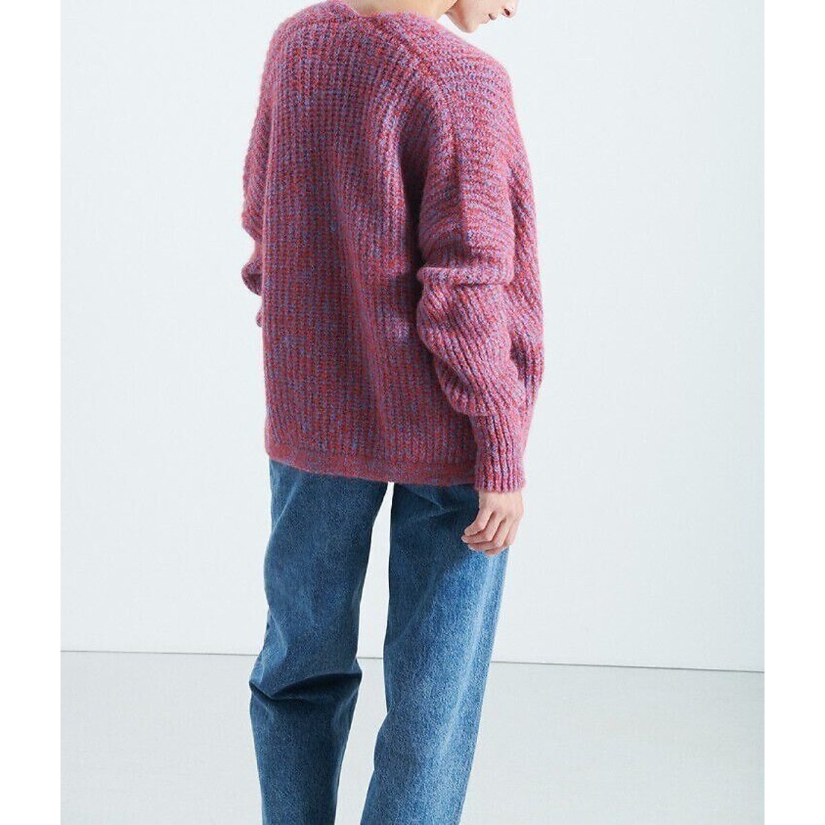East Short Cardigan Thrown Knit with Long Sleeve red, AMERICAN VINTAGE