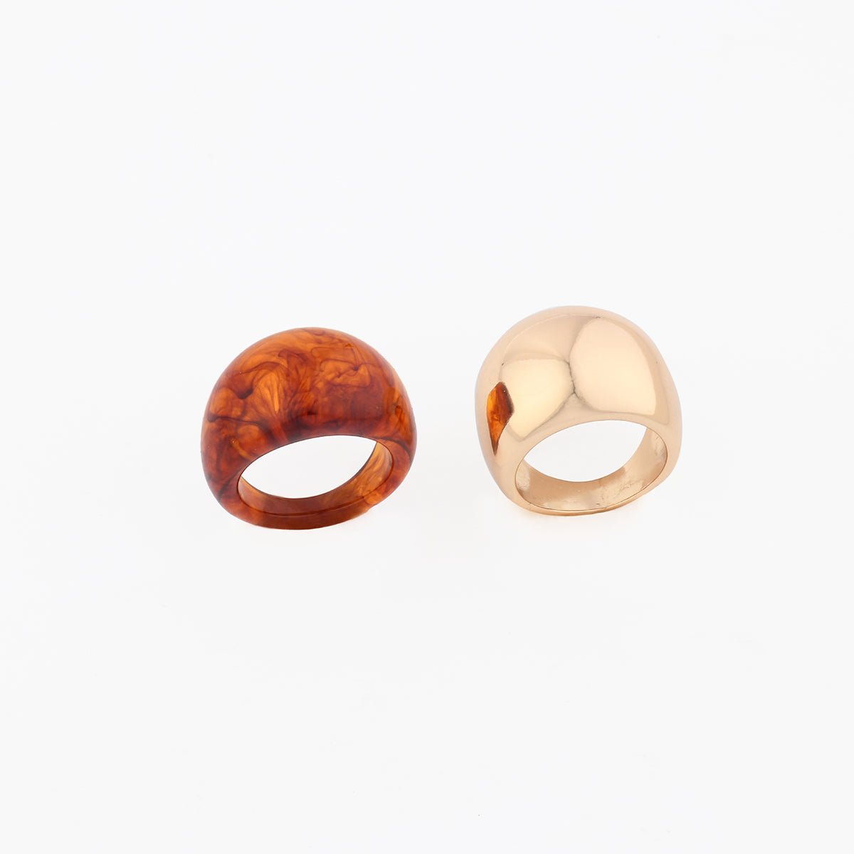 Set de 2 bagues marron et dorées marron, BALABOOSTE
