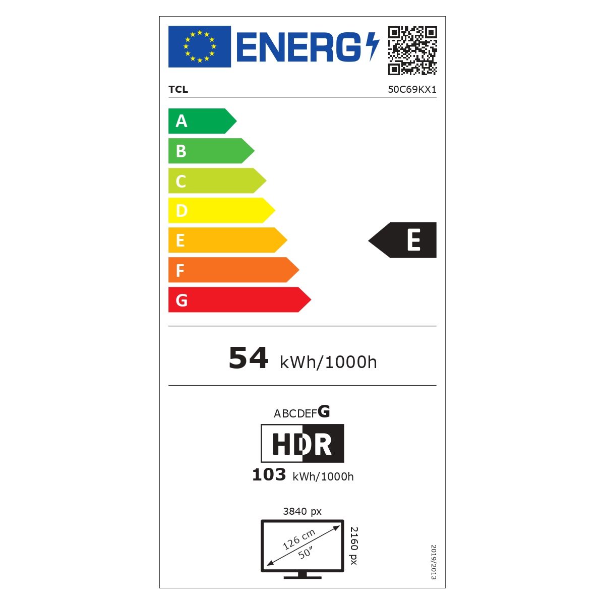 TV Mini LED 50C69K (2026) 50" (126 cm) couleur unique, TCL