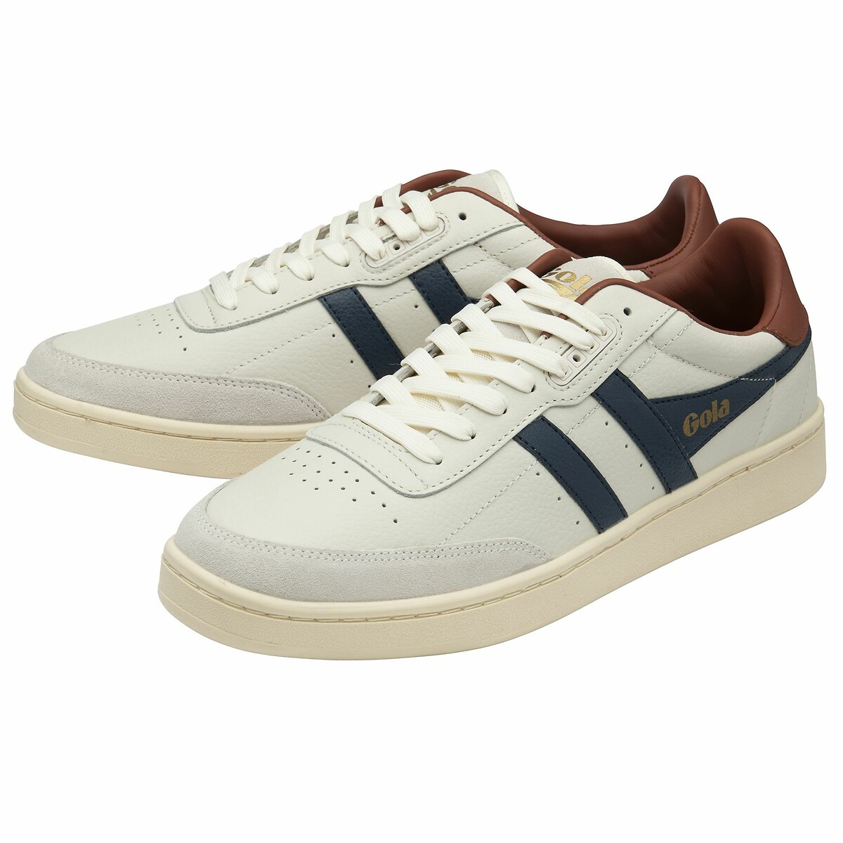 Baskets Contact Leather blanc/bleu marine, GOLA