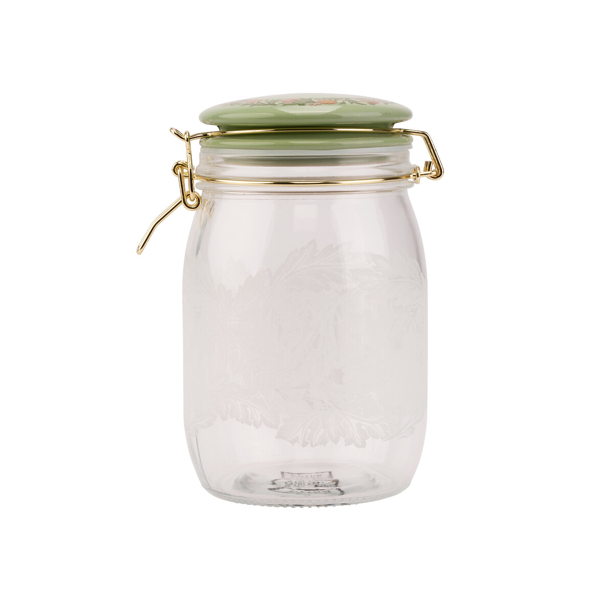 1l Kitchen Garden Cliptop Glass Storage Jar multi-coloured, WILLIAM MORRIS AT HOME