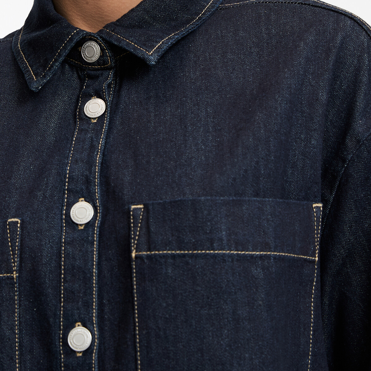 Robe ample courte en denim, Signature SARA bleu brut, LA REDOUTE COLLECTIONS