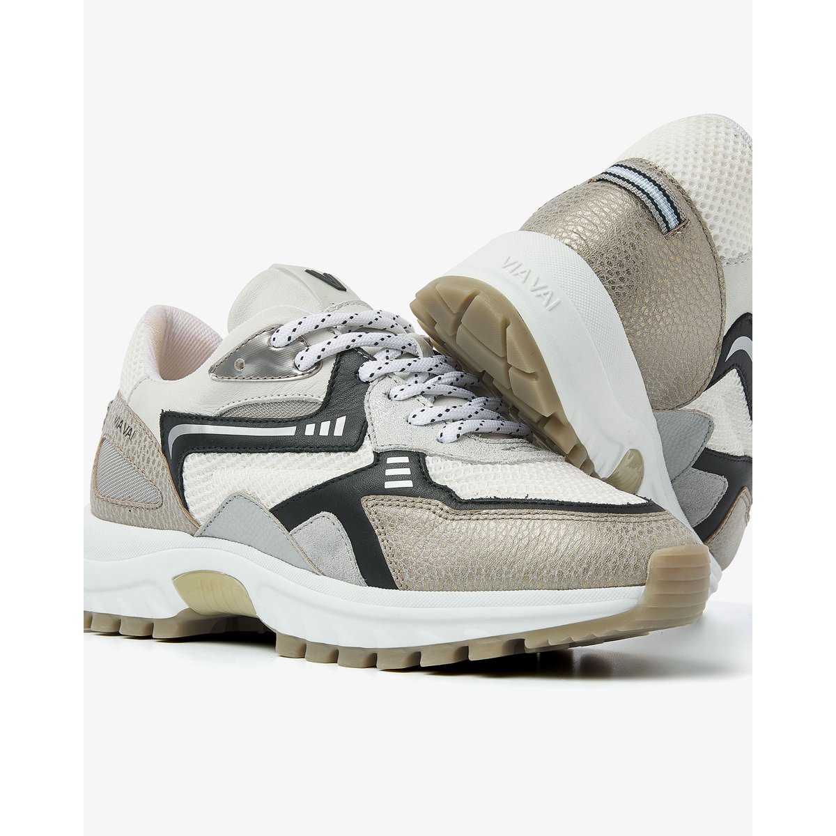 Baskets en cuir DANAE NOAH gris, VIA VAI