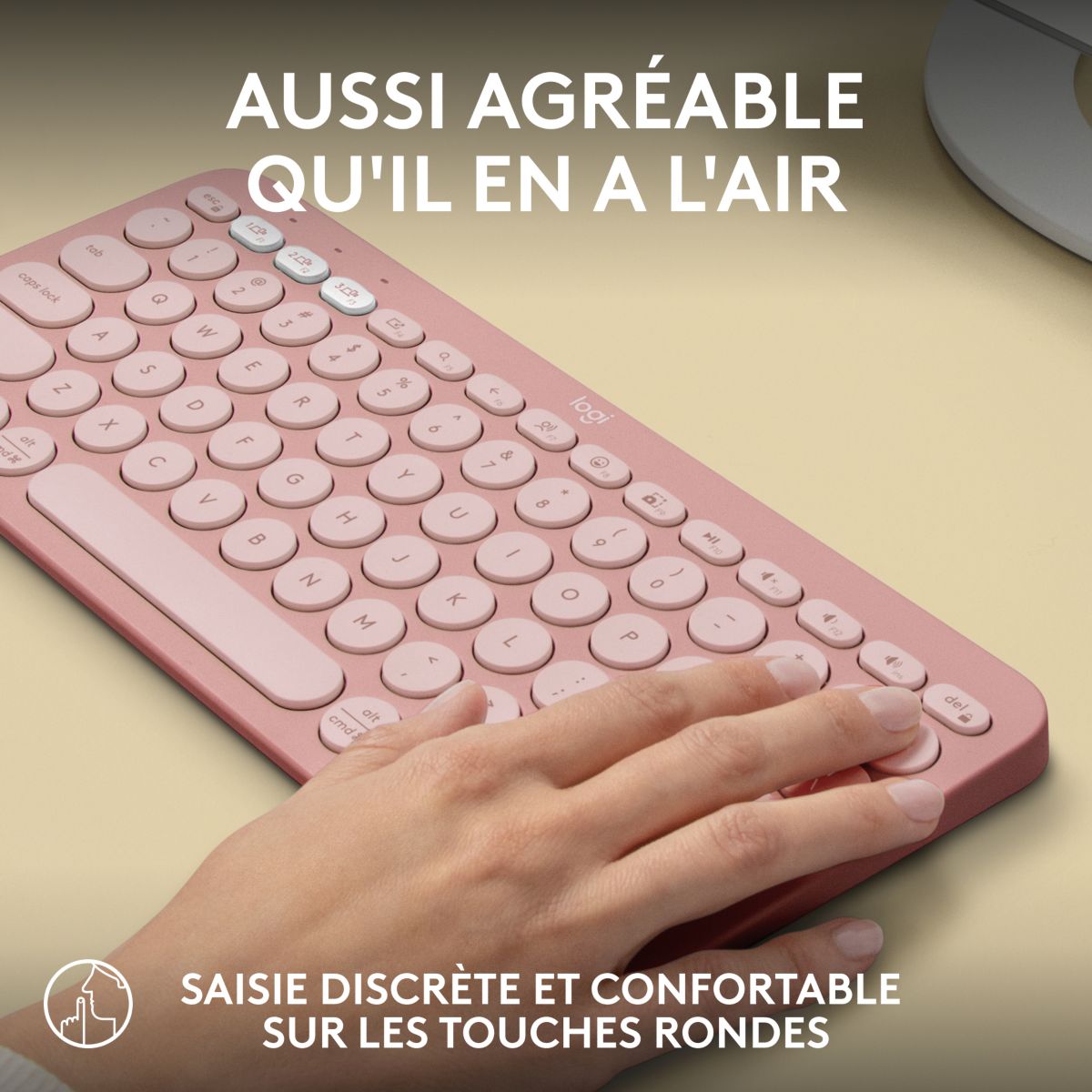 Clavier sans fil Pebble 2 K380s Rose couleur unique, LOGITECH