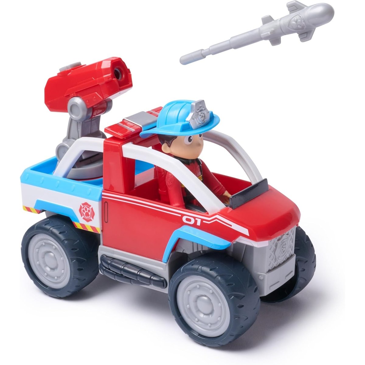 PAW Patrol - Fire Rescue - Ryder avec véhicule de secours rouge, SPIN MASTER