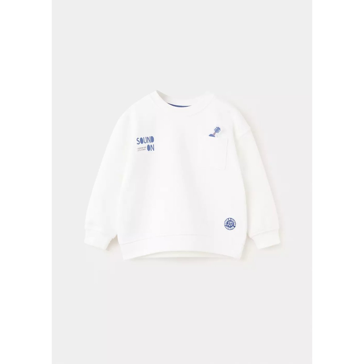 Sweat en coton 100 % imprimé blanc, MANGO BABY