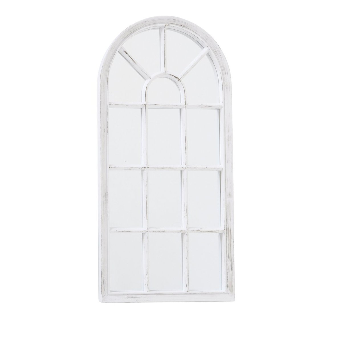 Miroir classique fenêtre arche en plastique blanc 70x35x3cm blanc, WADIGA