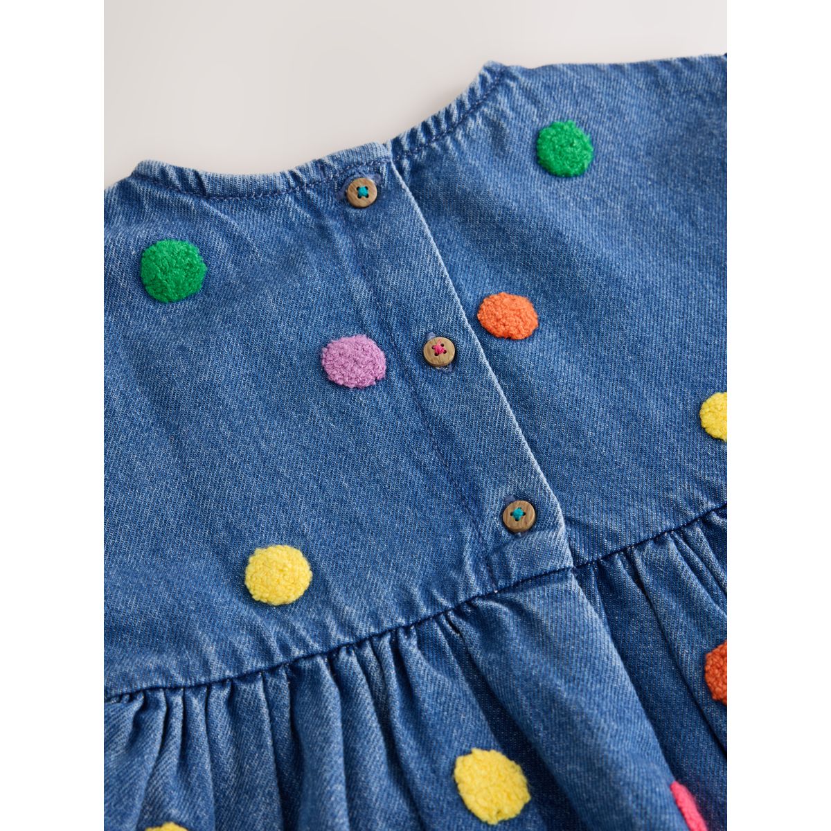 Robe en tissu bouclé à pois/manches longues jena bleu, NEXT
