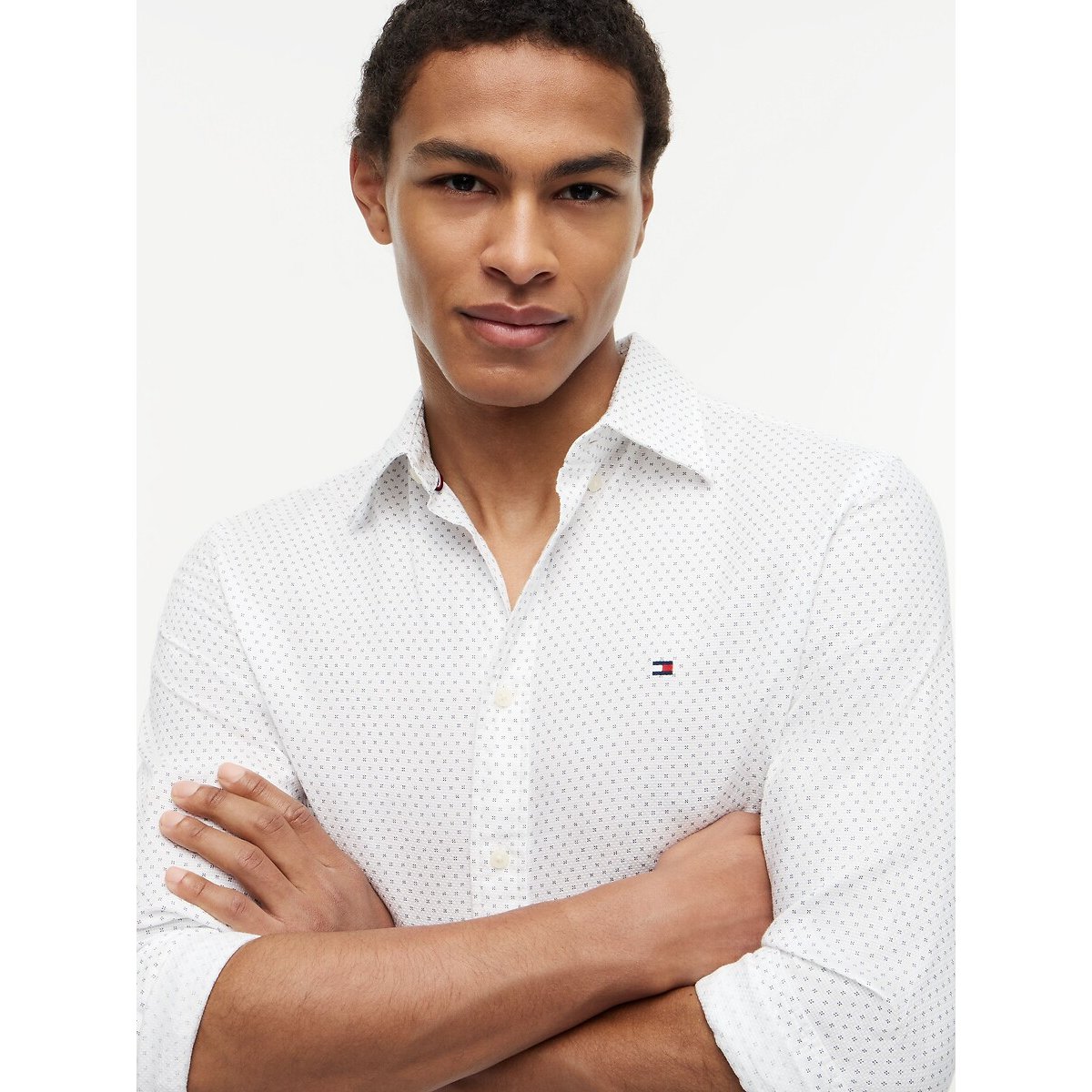 Camisa de manga larga de popelina blanco, TOMMY HILFIGER