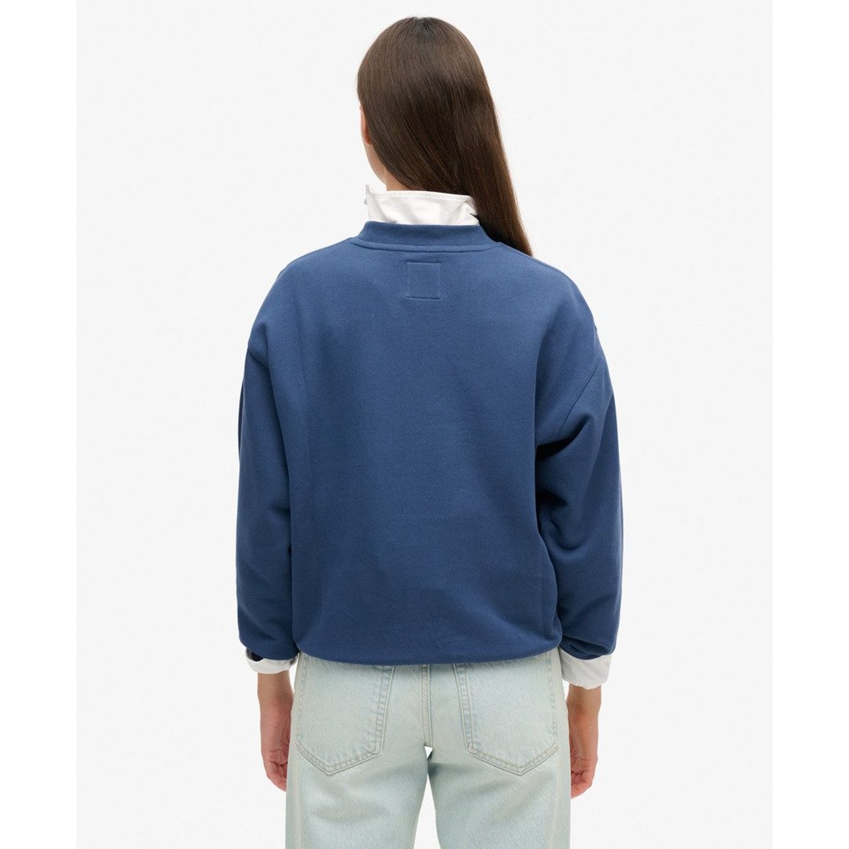 Sweat ample métallisé Luxe bleu sargasses, SUPERDRY