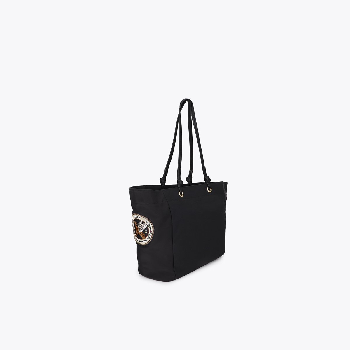Cabas avec patchs brodés noir, LOLA CASADEMUNT