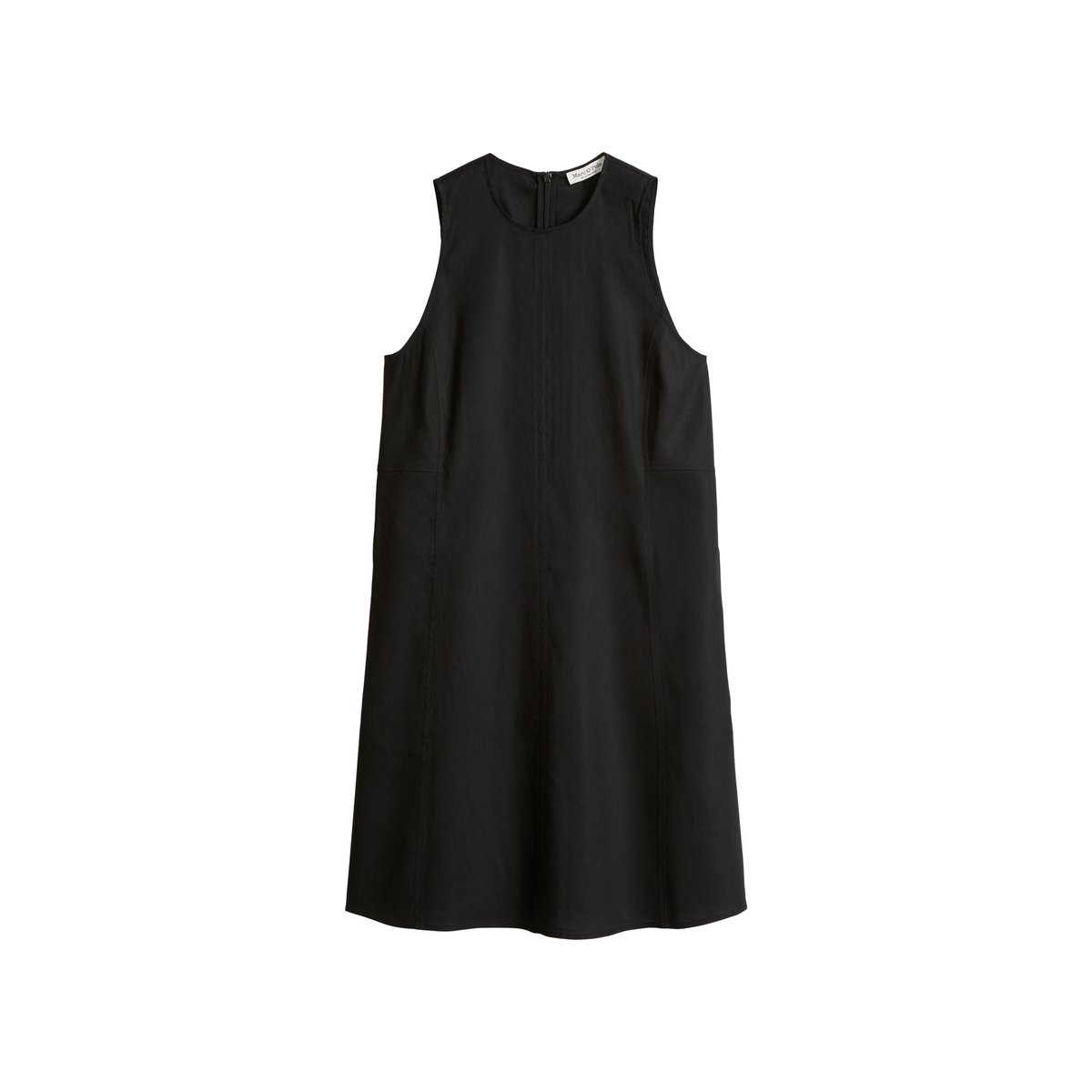 Robe fourreau regular en viscose-lin stretch noir, MARC O'POLO