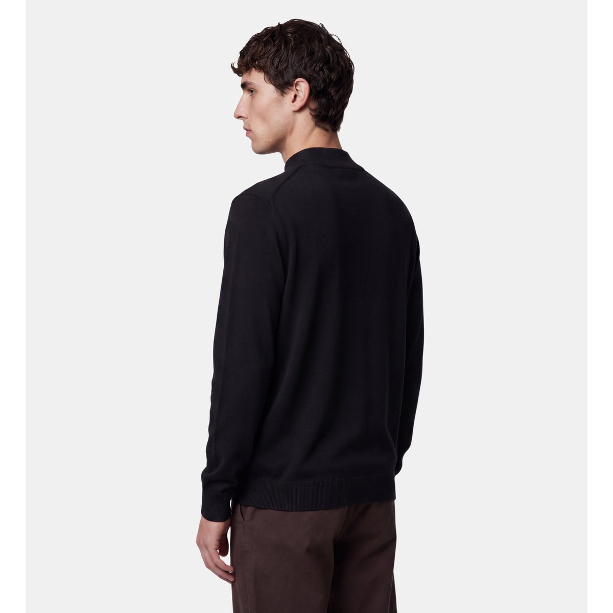 Pull terimok droit en laine mérinos noir, GALERIES LAFAYETTE