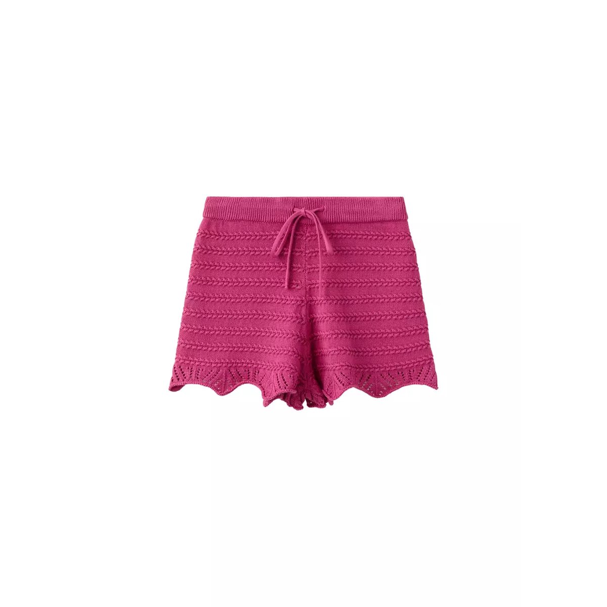Short en maille à volants rose, MANGO TEEN