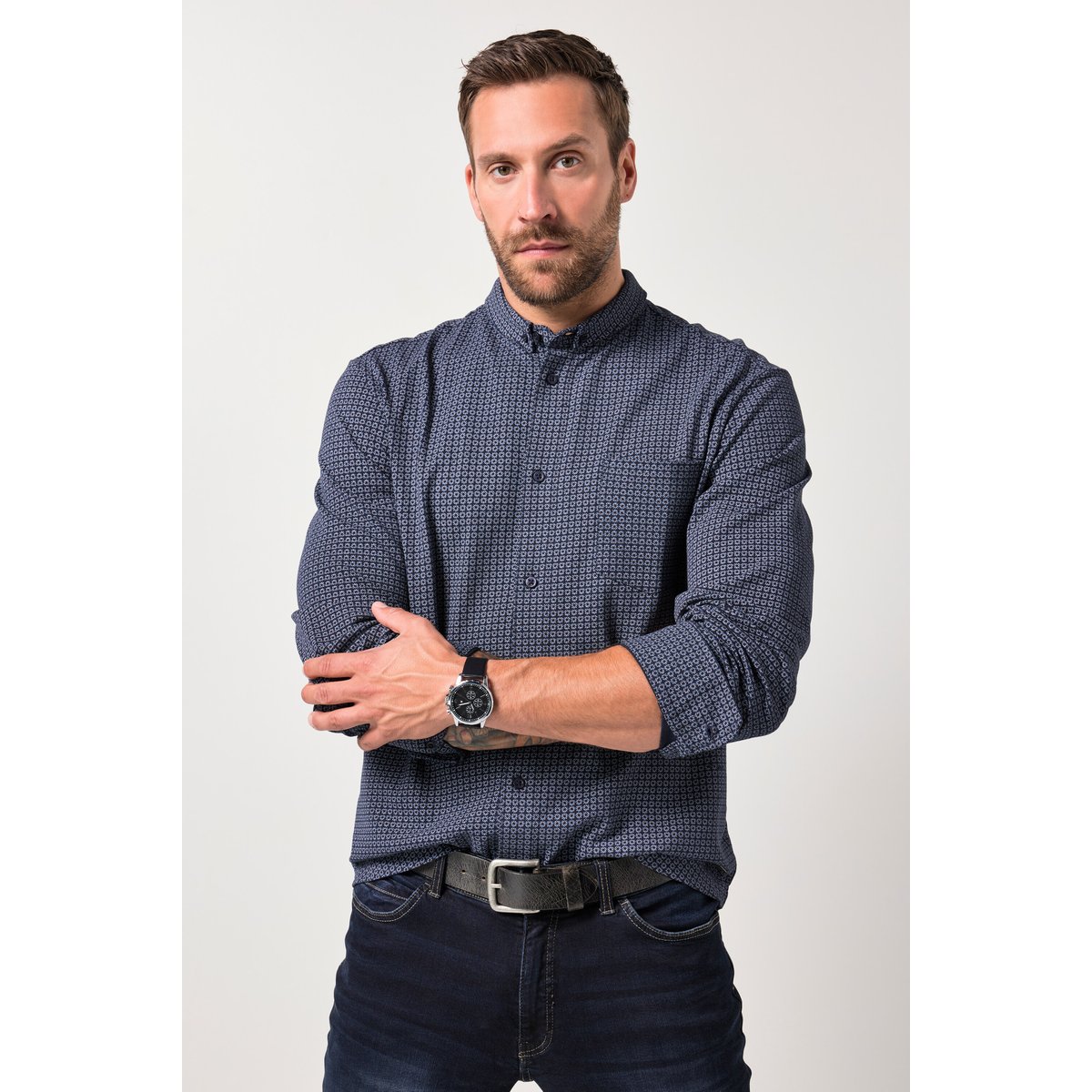 Chemise coupe Modern Fit bleu marine, JP1880