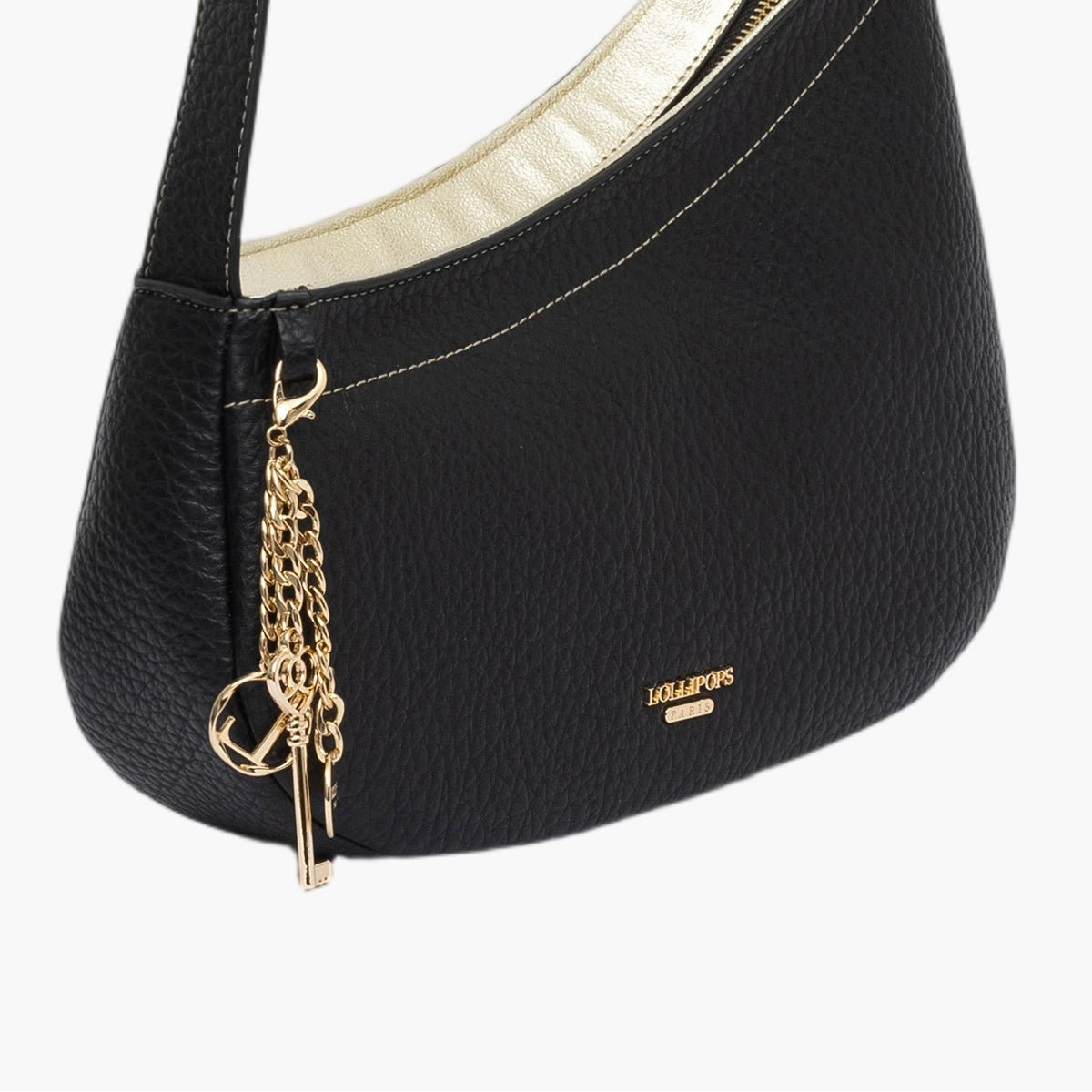 Sac porté épaule  Todora M noir,doré, LOLLIPOPS
