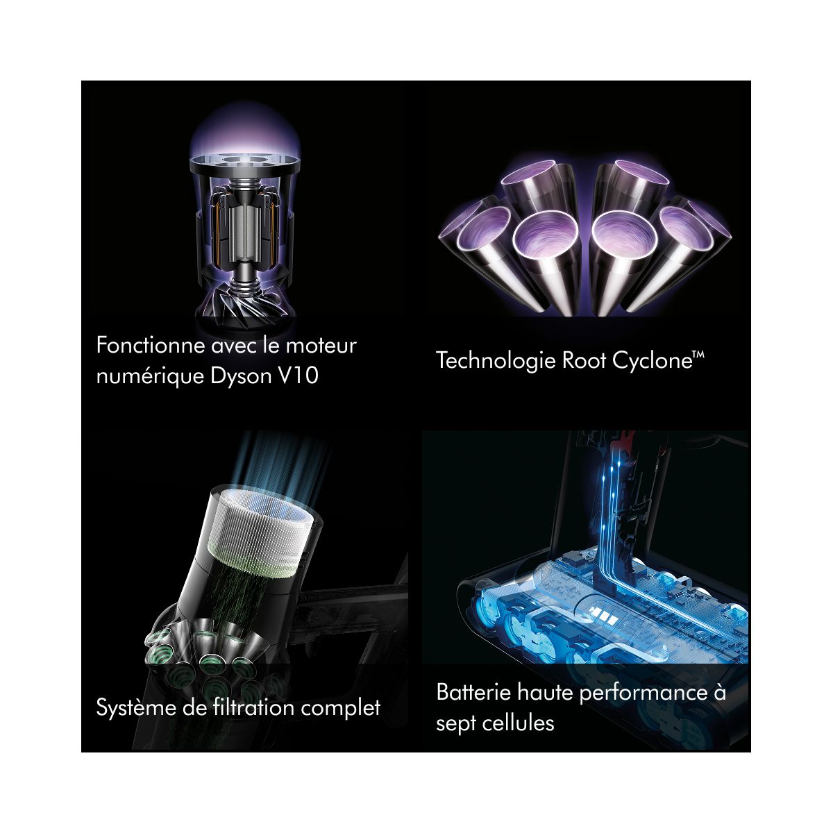 Aspirateur balai V10 Cyclone Submarine couleur unique, DYSON