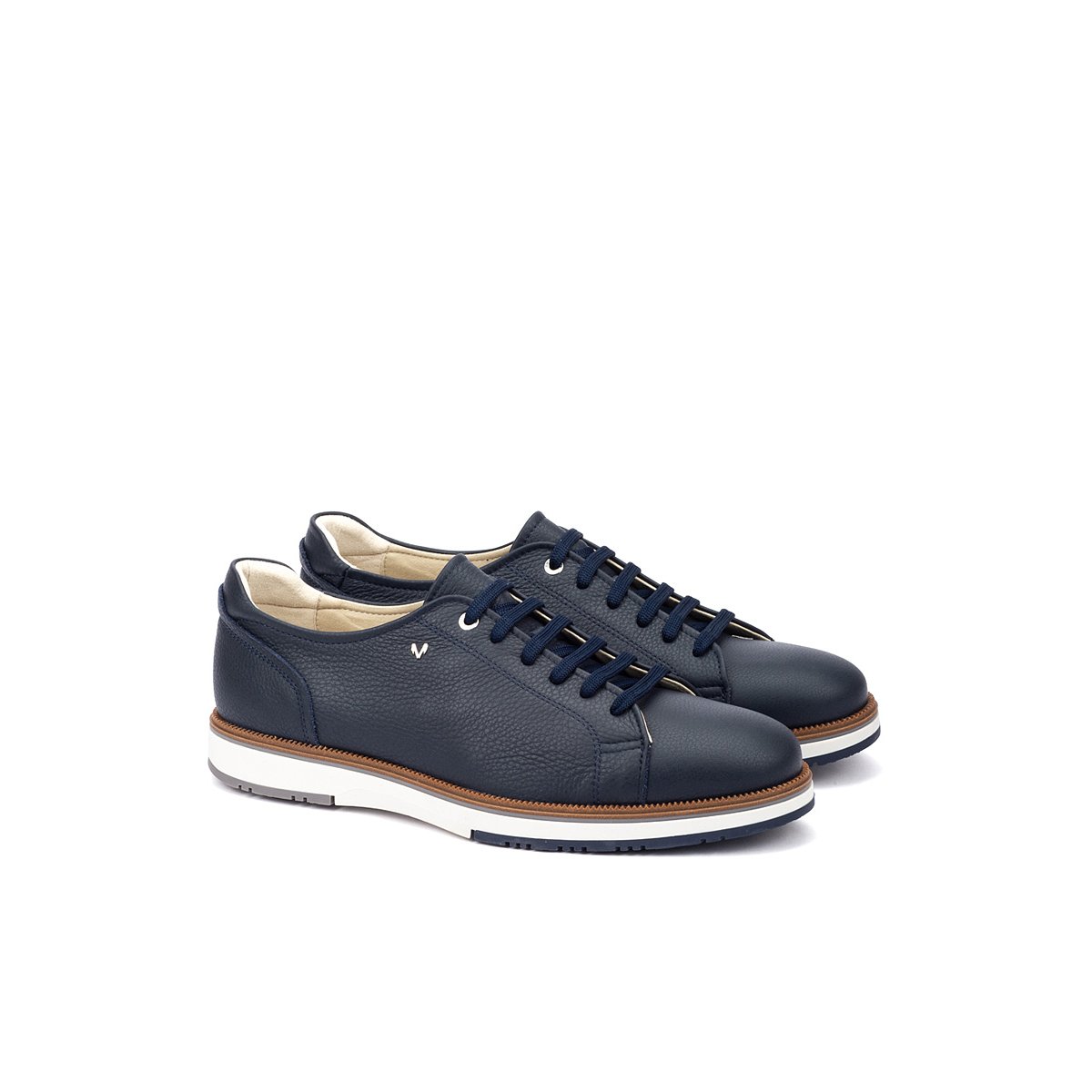 Baskets cuir Fulton navy, MARTINELLI