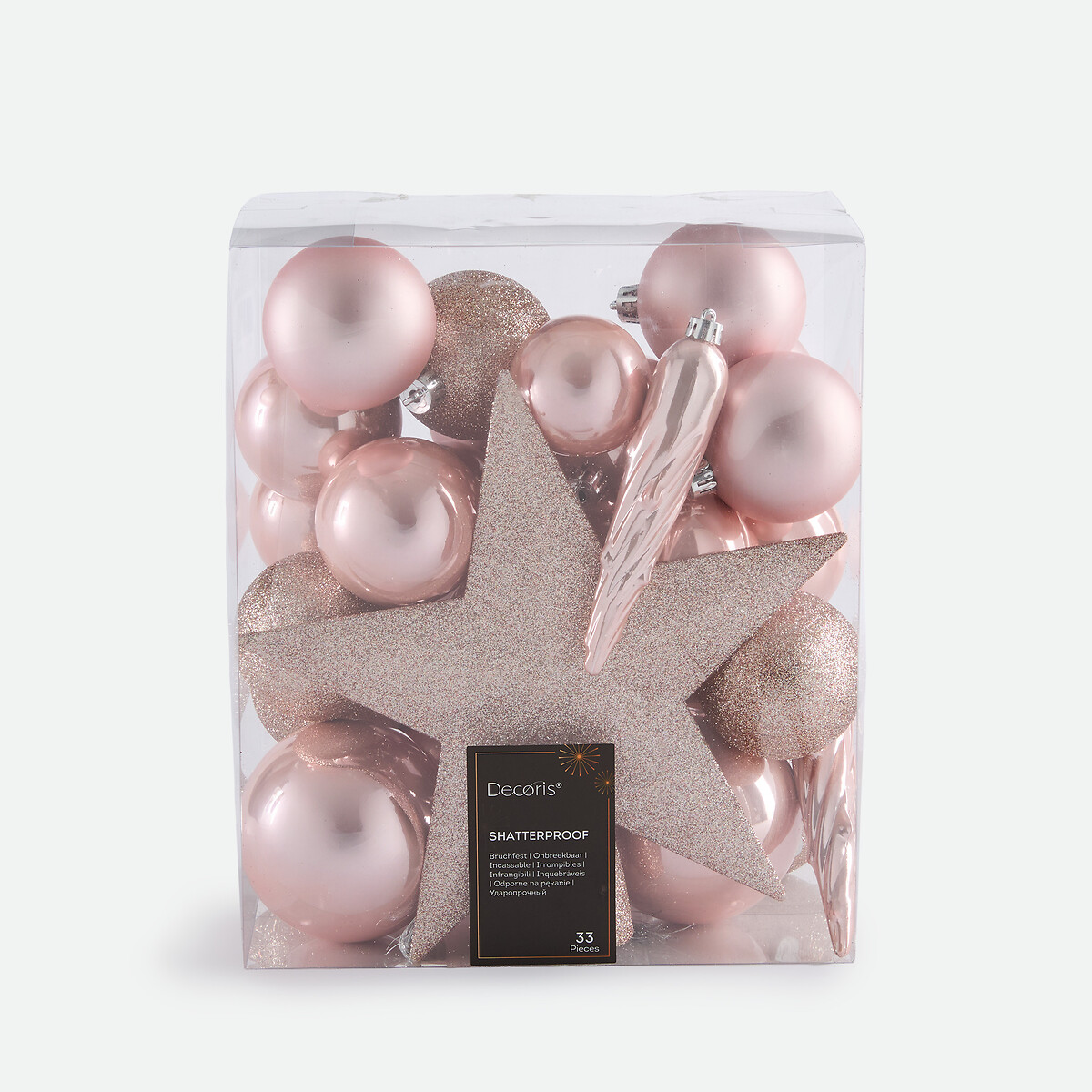 Coffret de 33 boules de Noël, CASPAR rose, LA REDOUTE INTERIEURS