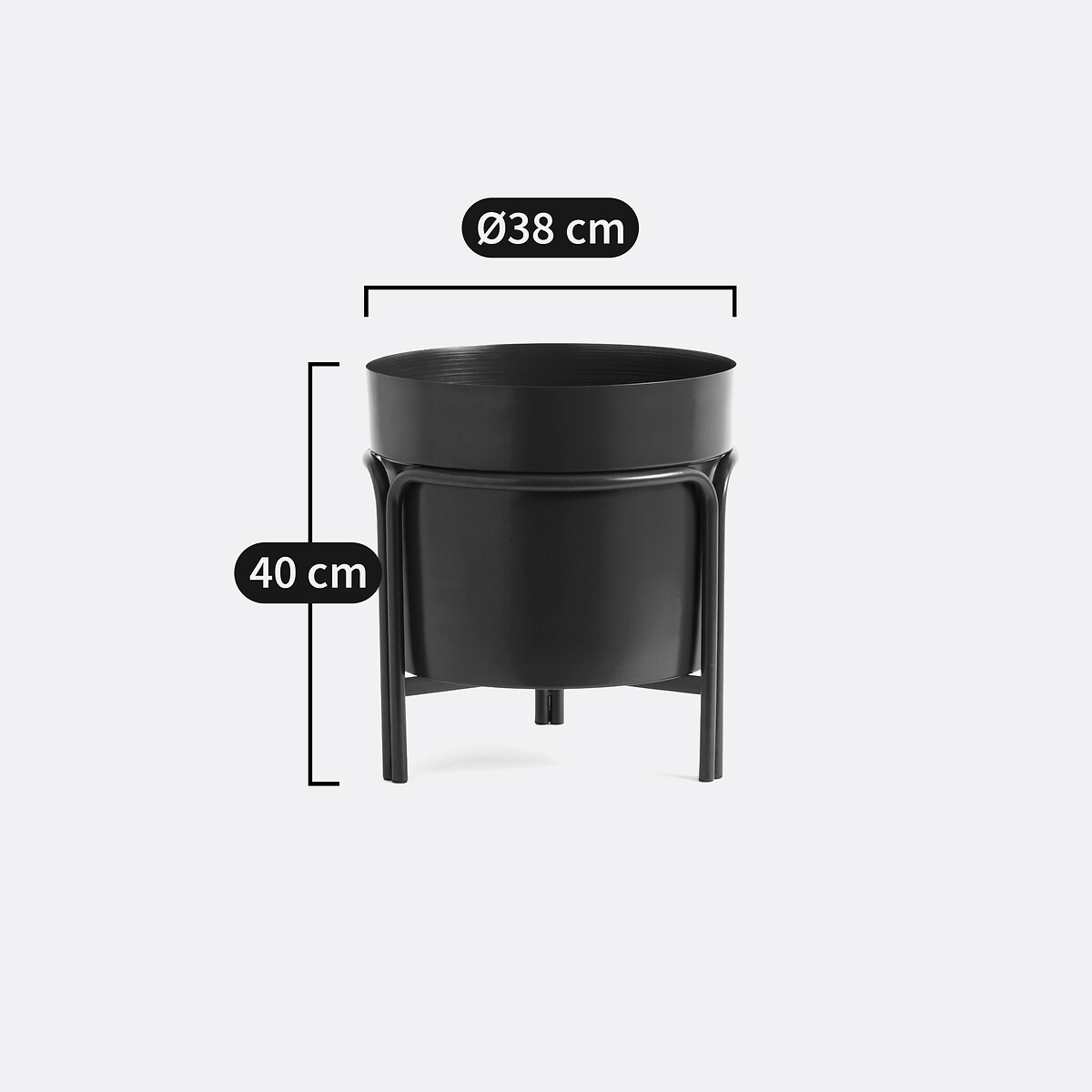 Vaso com suporte, em ferro, alt. 40 cm, Ocardo azul-vivo, LA REDOUTE INTERIEURS