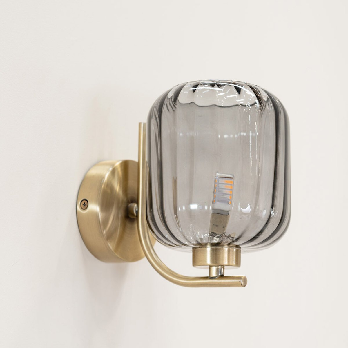 Aurelia Ribbed Glass Wall Light gold-coloured, SO'HOME