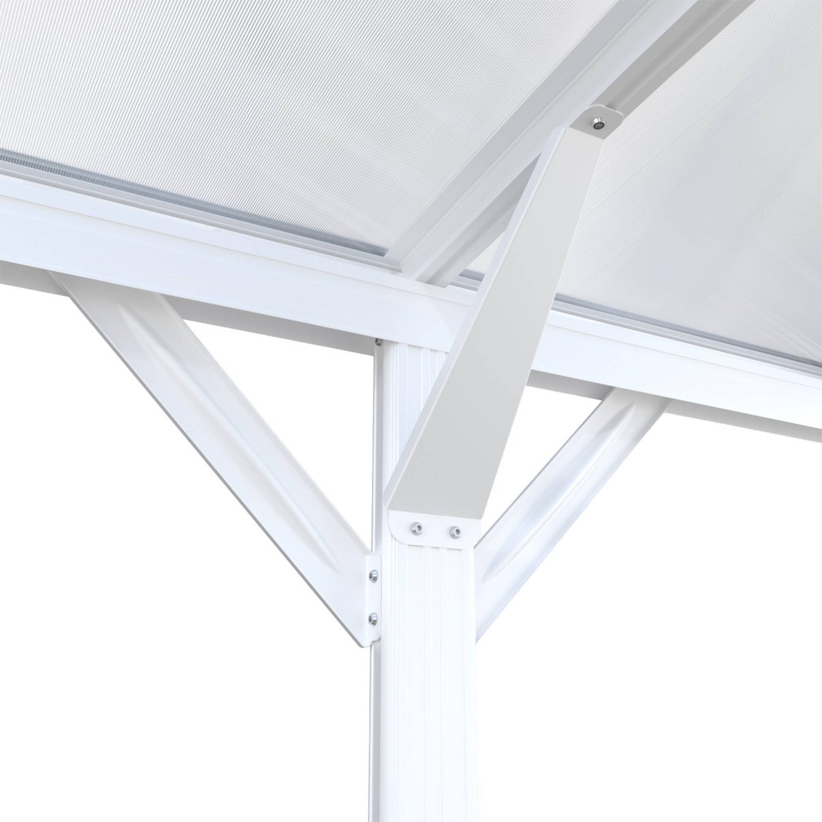 Carport aluminium et polycarbonate 15m² LE MANS blanc, SWEEEK