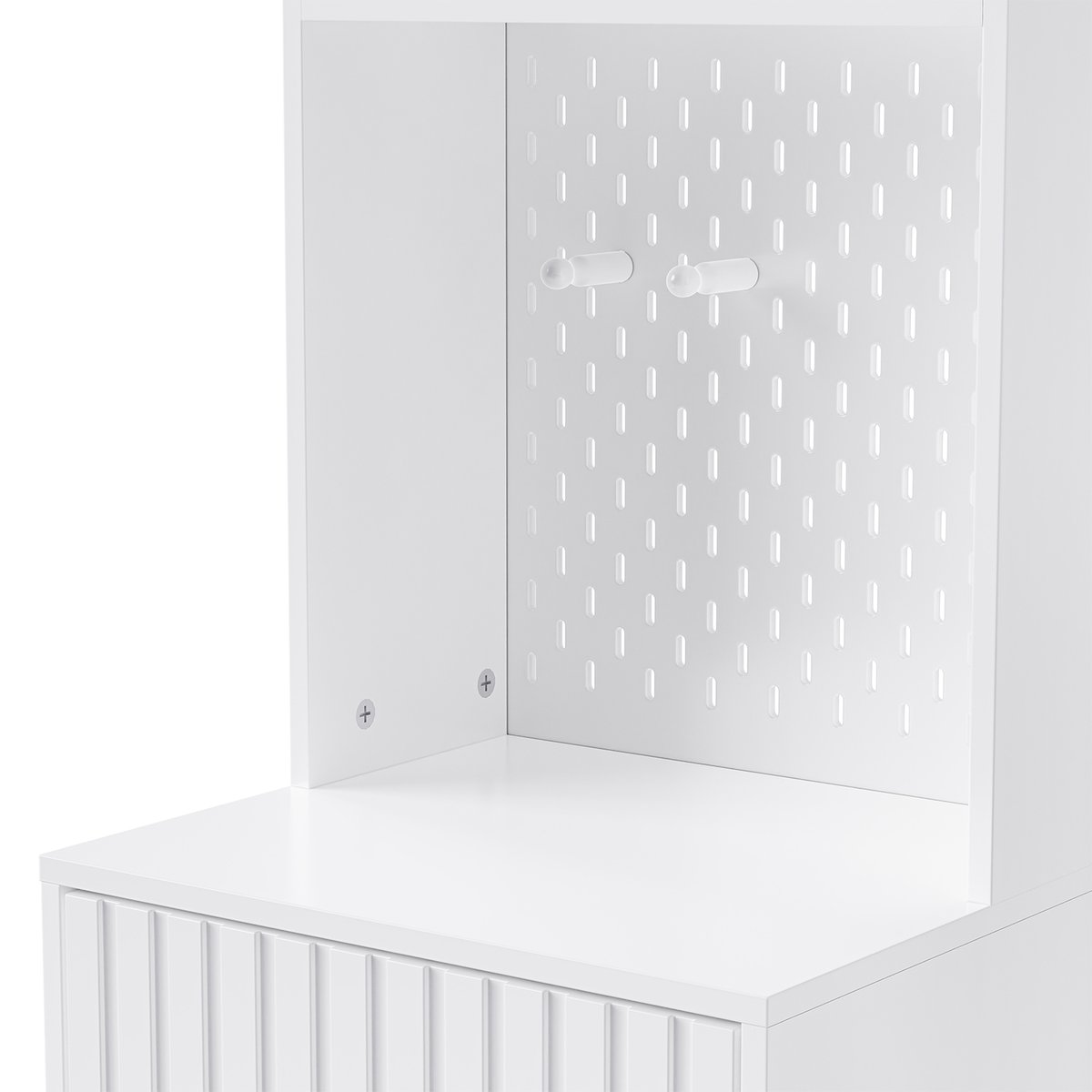 Vestiaire d'entrée avec banc et rangement, PORTER-B blanc, MEUBLES COSY
