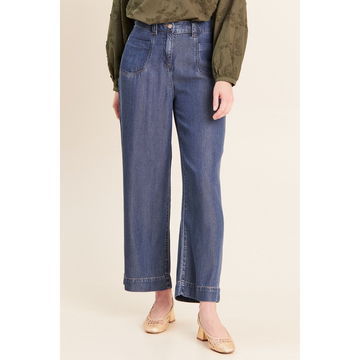 Jean large 7/8ème denim double stone, BREAL