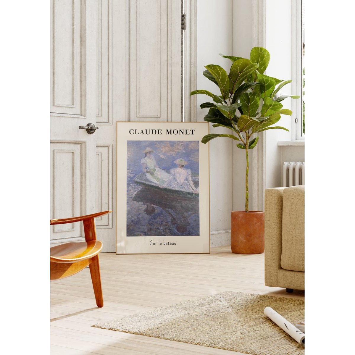 Affiche Claude Monet - Sur le Bateau blanc, L'AFFICHERIE