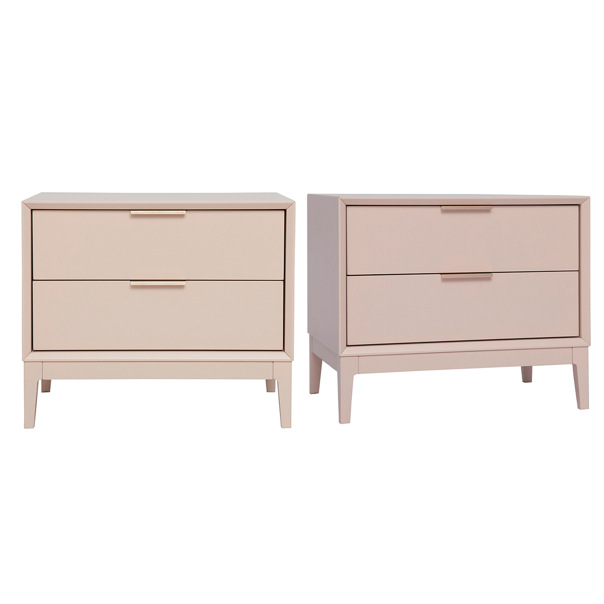 Tables de chevet rose et métal doré avec rangements (lot de 2) GIANA crème, MILIBOO
