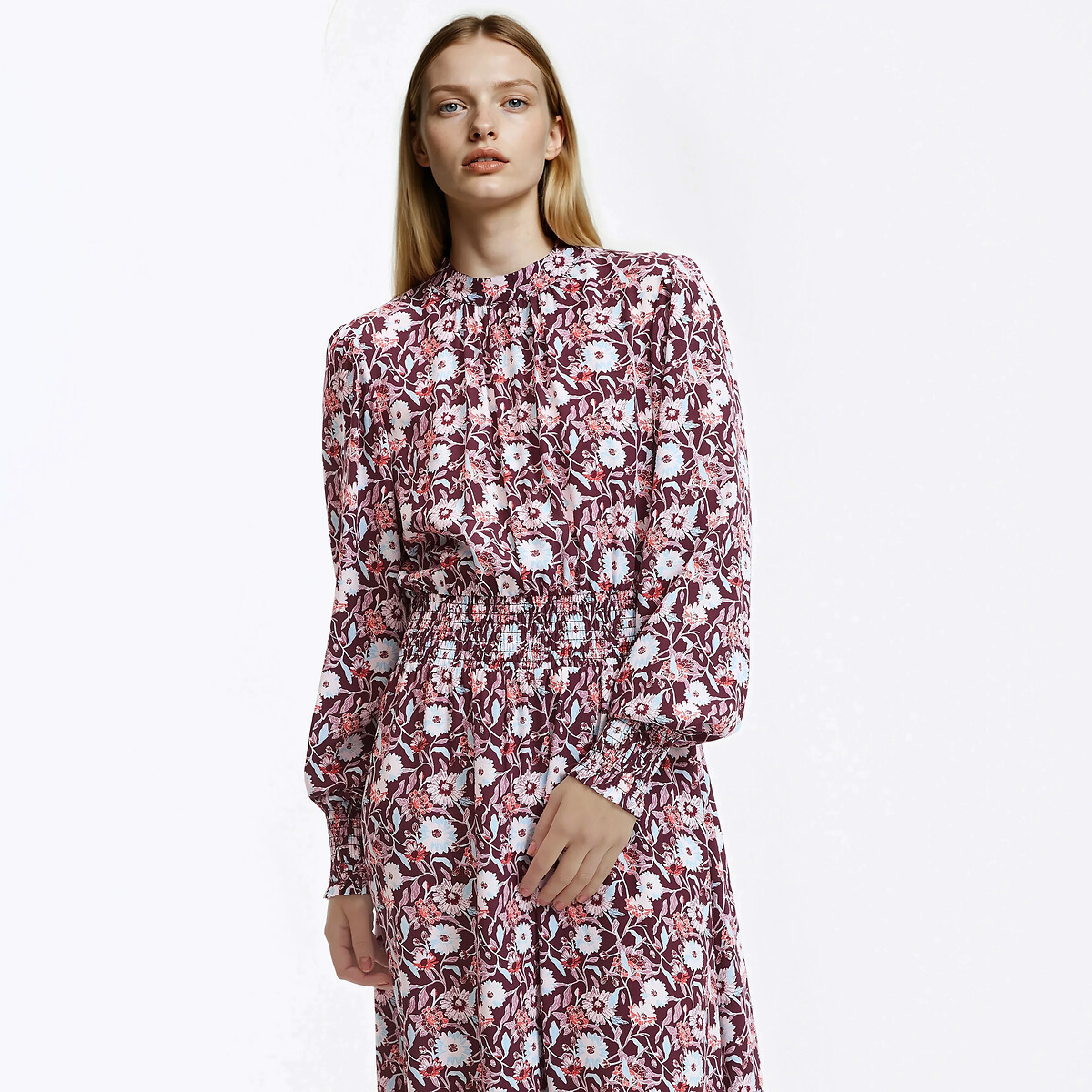 Floral Full Maxi Dress printed brown background, LA REDOUTE COLLECTIONS