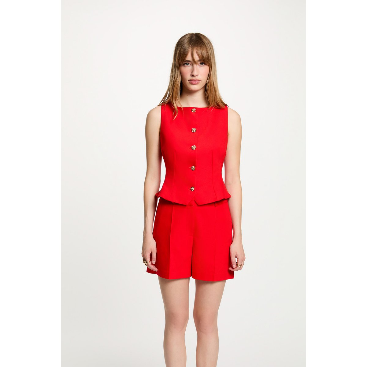 Gilet sans manches rouge vif, MORGAN