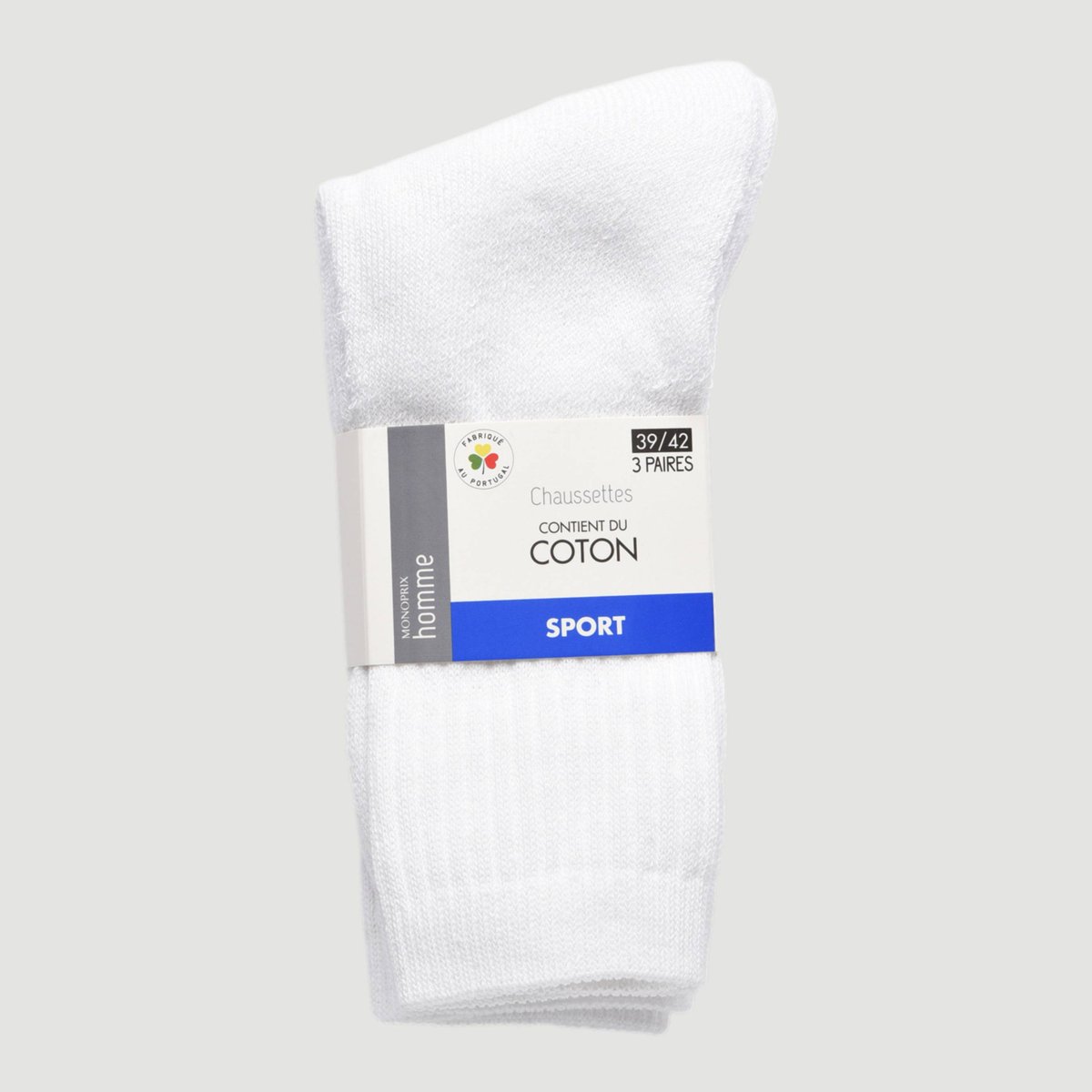 Lot de 3 paires de chaussettes de sport - Monoprix Fit anthracite, MONOPRIX