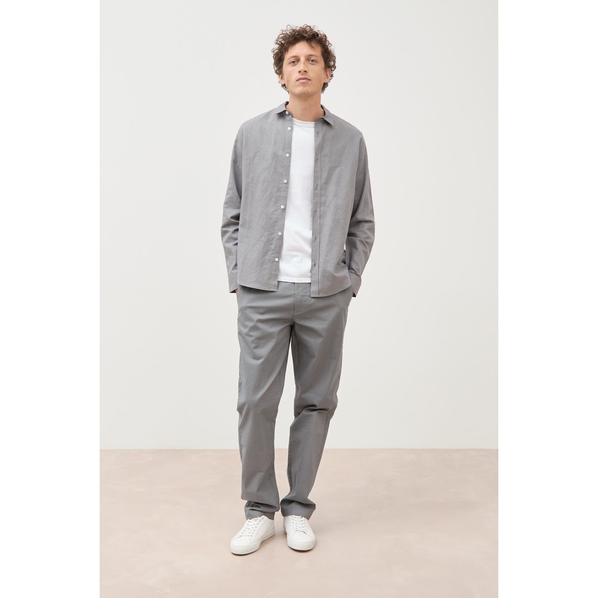 Chemise manches longues gris, BONOBO