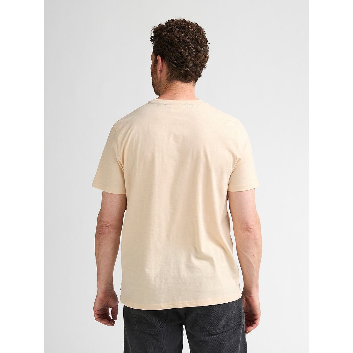 T-shirt manches courtes, col rond blanc cassé, PETROL INDUSTRIES