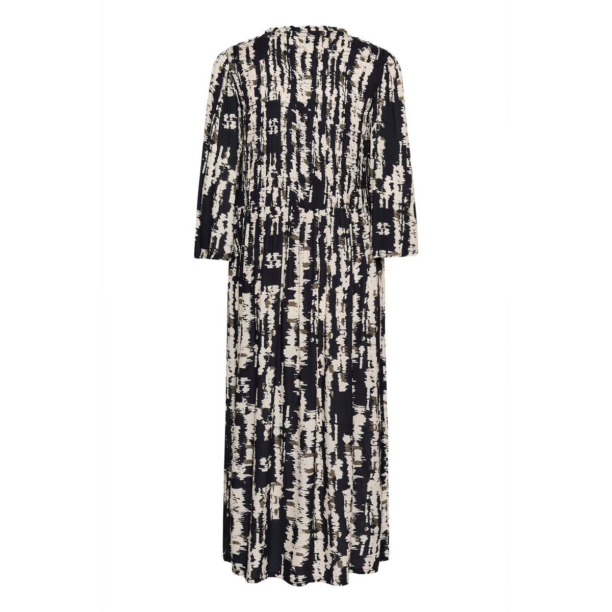 Dress noir black white graphic lines, KAFFE