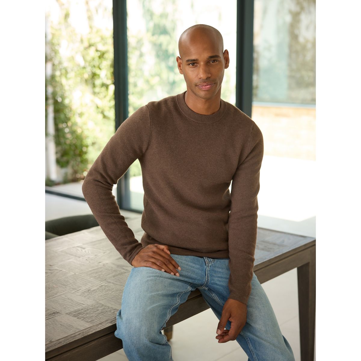 Pull en laine mélangée n. premium marron, NEXT