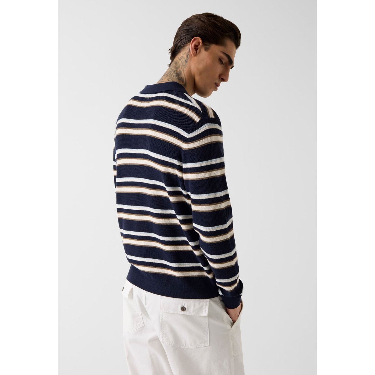 Pull À Rayures En Mélange De Viscose blau multi, GUESS