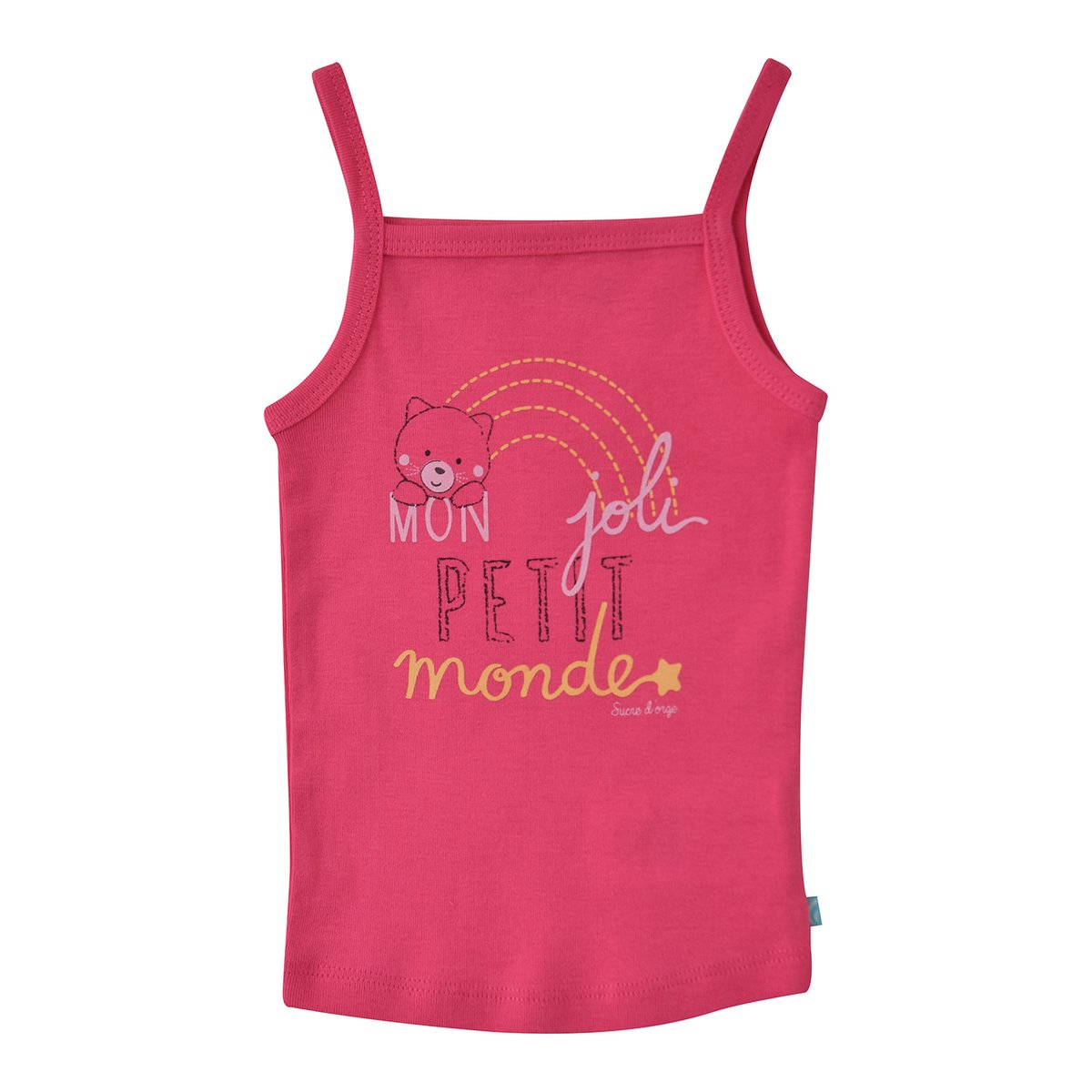 Lot de 2 maillots de corps fille elonie rose, SUCRE D'ORGE
