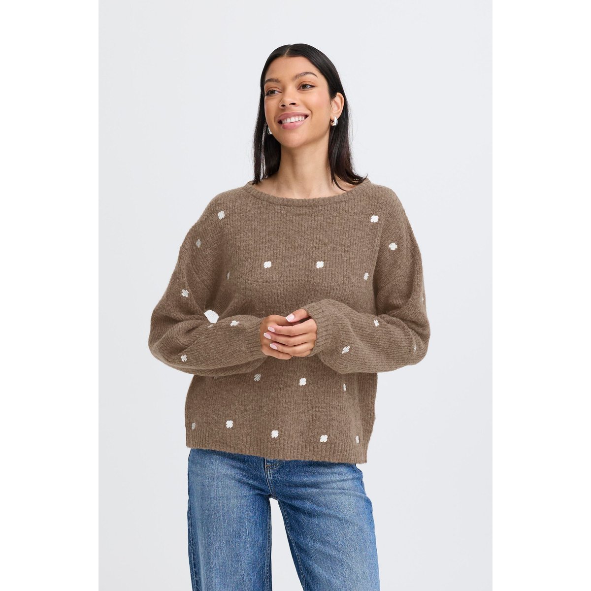 Knitted pullover beige walnut mix, B.YOUNG