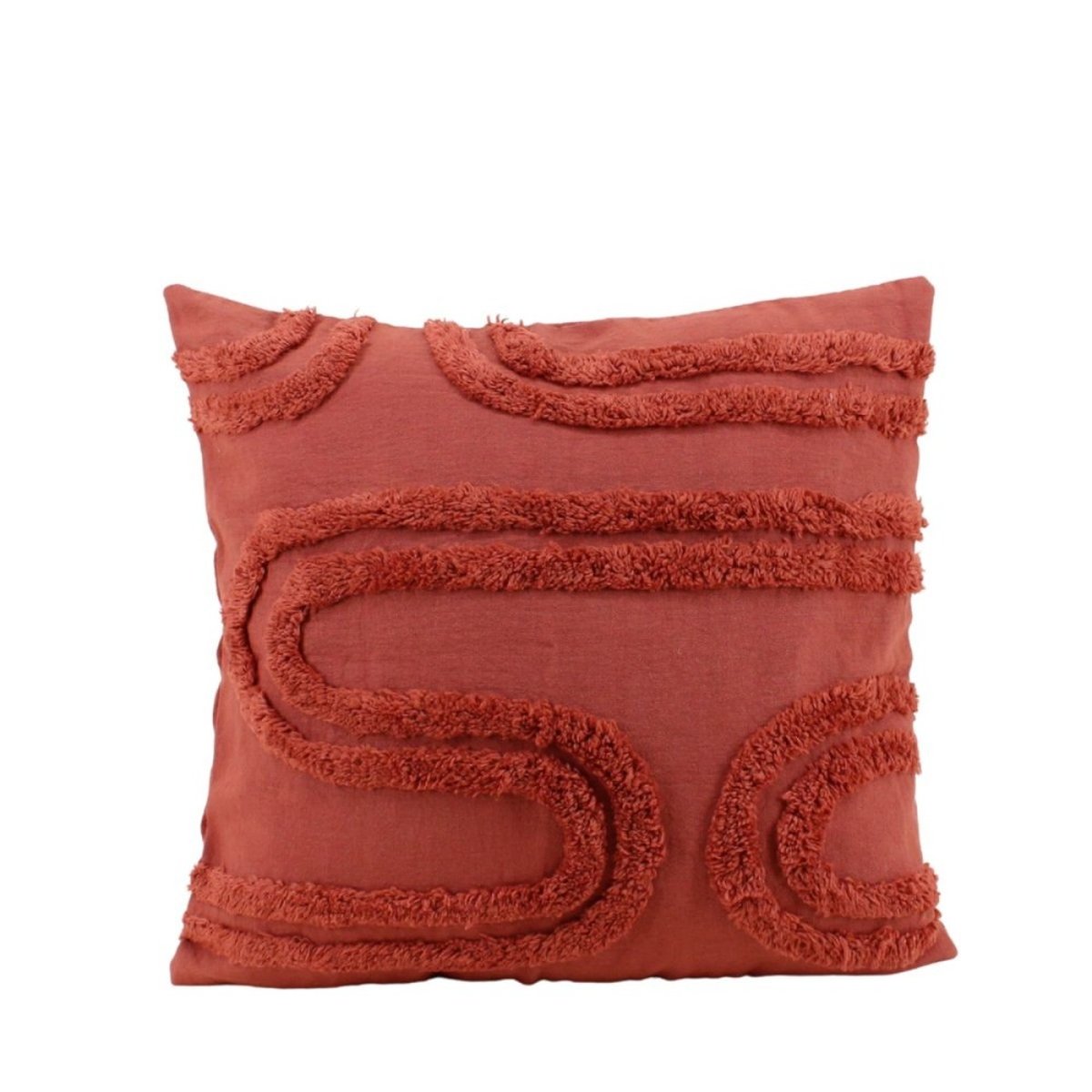 Coussin en relief 40x40cm terracotta, ORNAMI