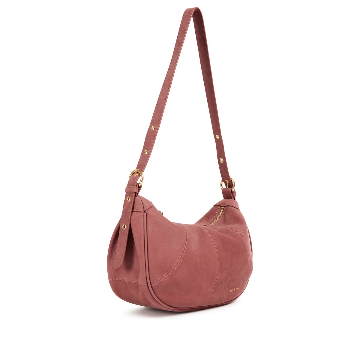 Sac à bandoulière en cuir TARA vieux rose, NAT & NIN