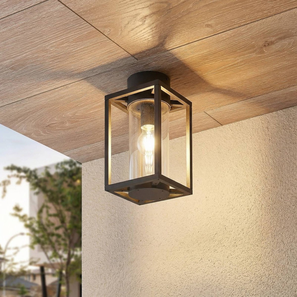 Plafonnier en aluminium moderne, Ferda anthracite, LUCANDE