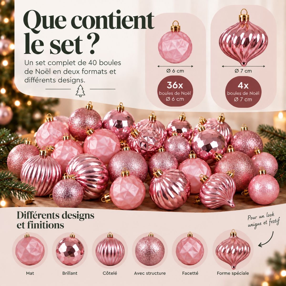 Boule de Noël or, MICA DECORATIONS