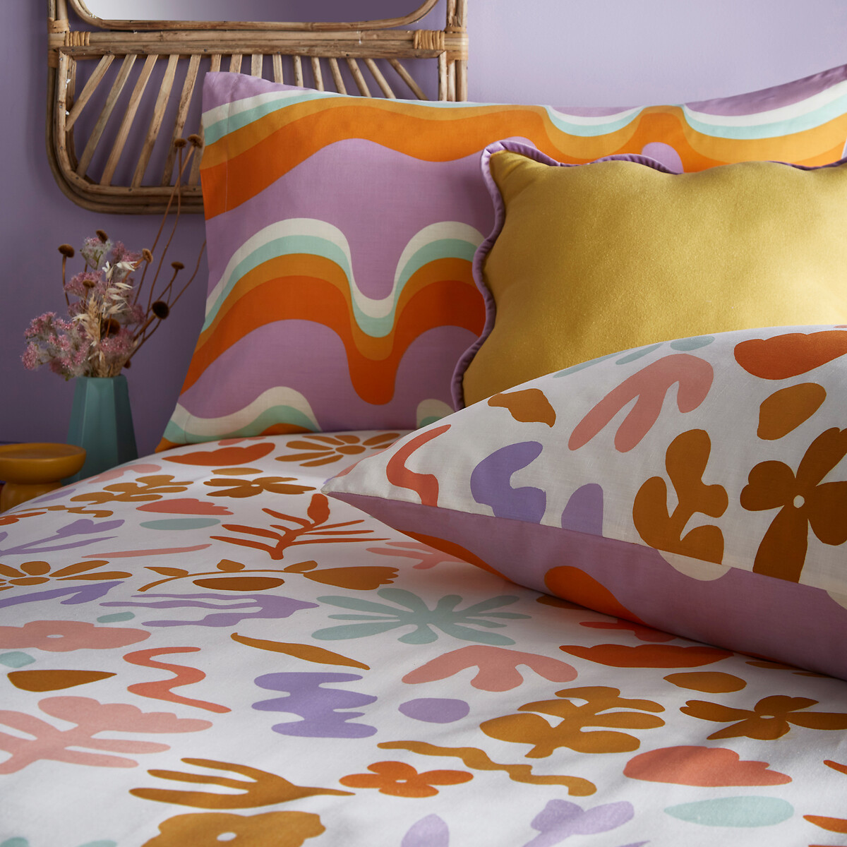 Amelie Trending Floral Cotton Mix Duvet Cover and Pillowcase Set multi-coloured, FURN.