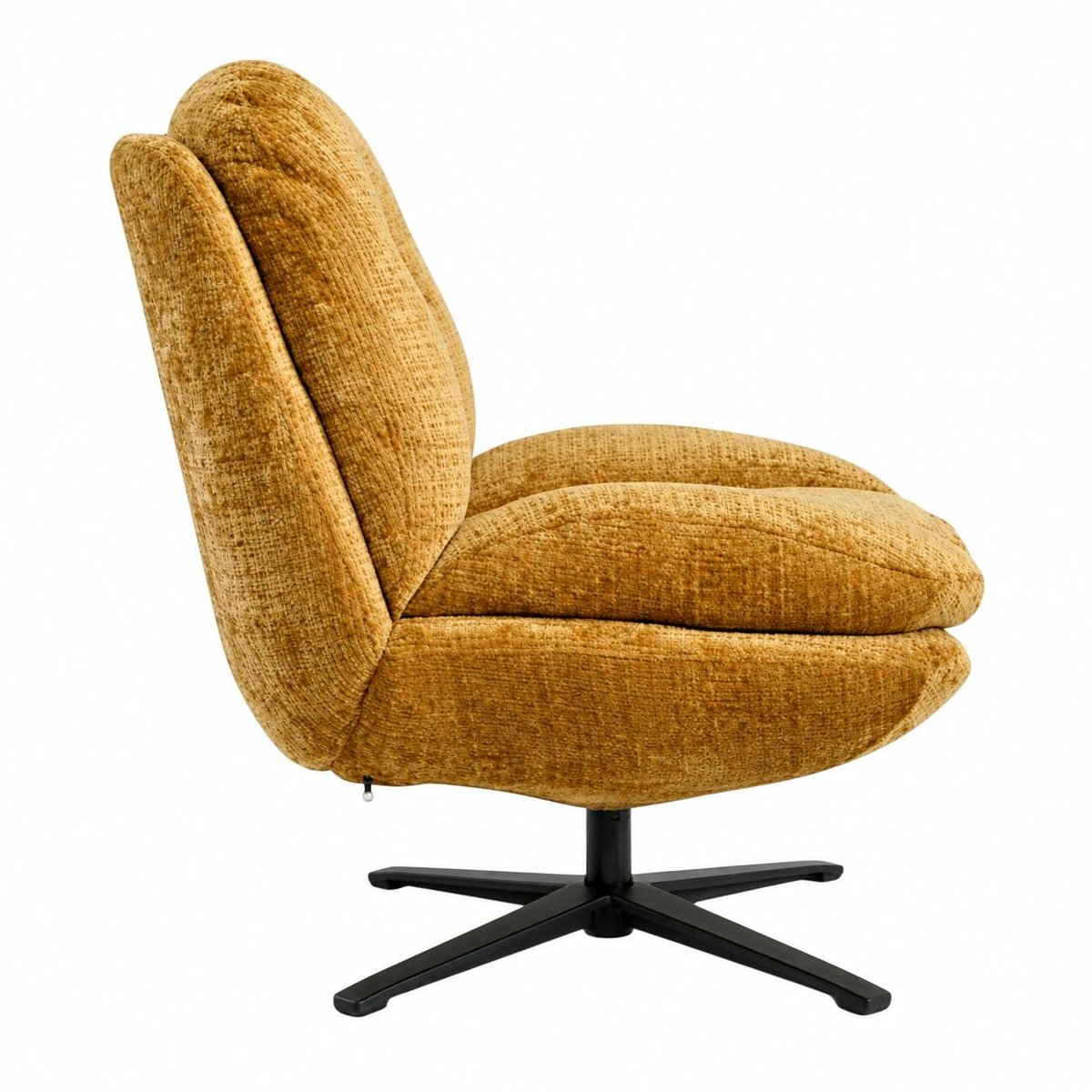 Fauteuil confort pivotant en tissu doux IENA moutarde, PIER IMPORT