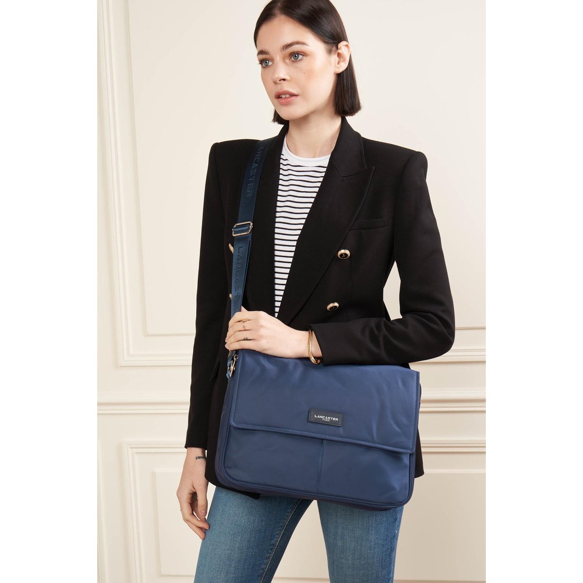 Grand sac gibecière BASIC VITA bleu foncé, LANCASTER