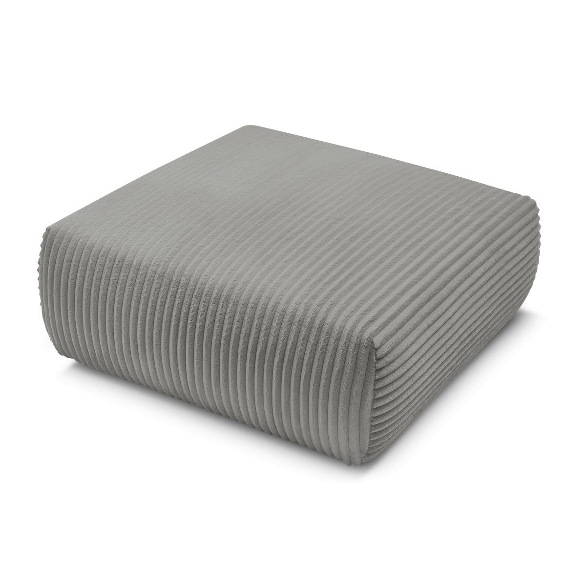 Pouf gros côtelé doux, LUCIEN gris foncé, BOBOCHIC