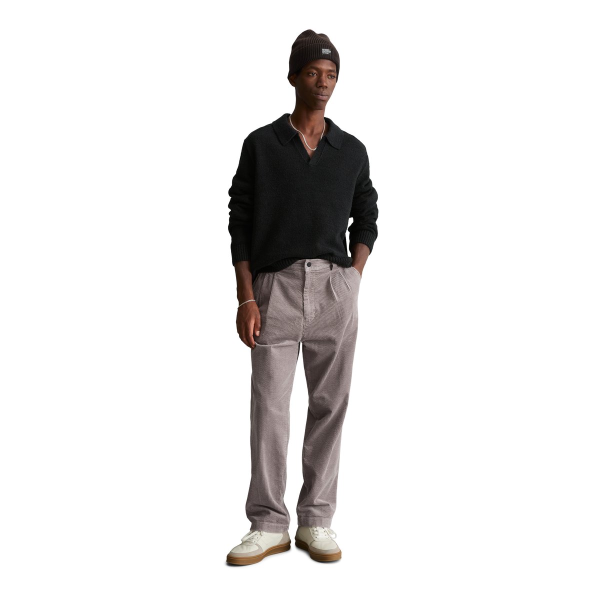 Pull bouclé coupe classique en mélange de coton bio noir, MARC O’POLO DENIM
