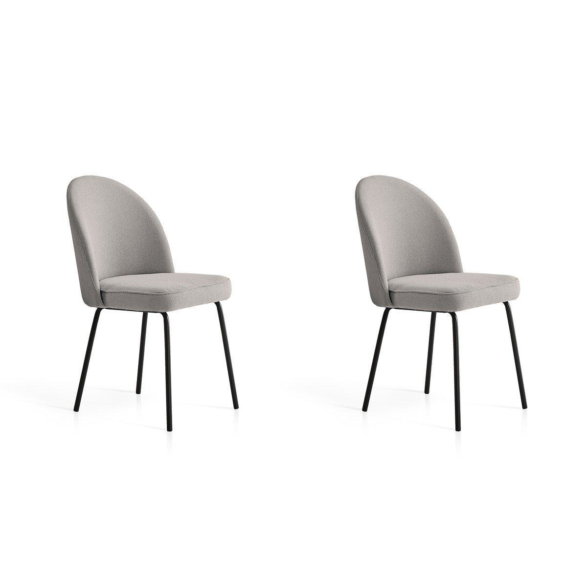 Lot de 2 chaises tissu et métal, CANDEM gris, HISPANOHOGAR